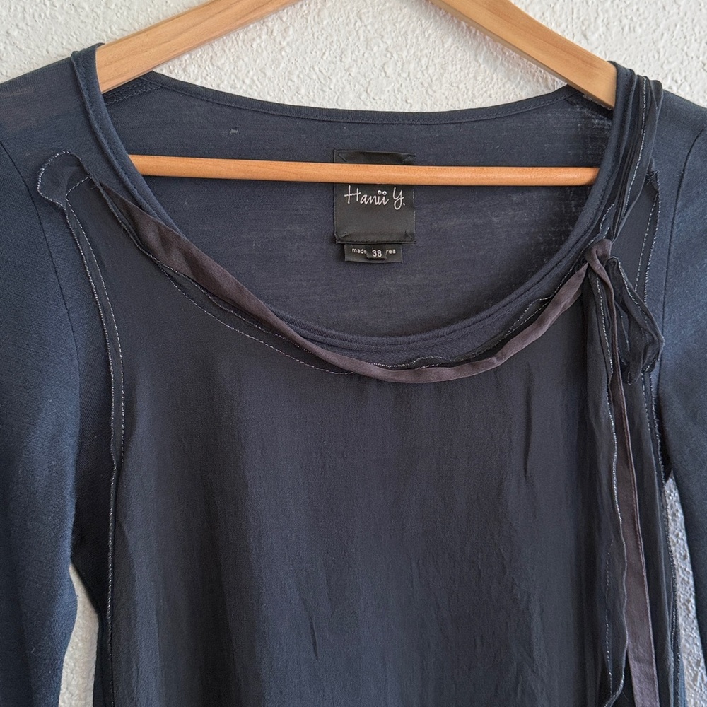 Y2K Hanii Y Long Sleeve Tie Detail Top - Picture 8 of 10
